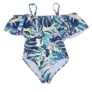 Venus One Piece Floral Swimsuit Size 10 Tropical Bathing Suit Palm Bathing Suit